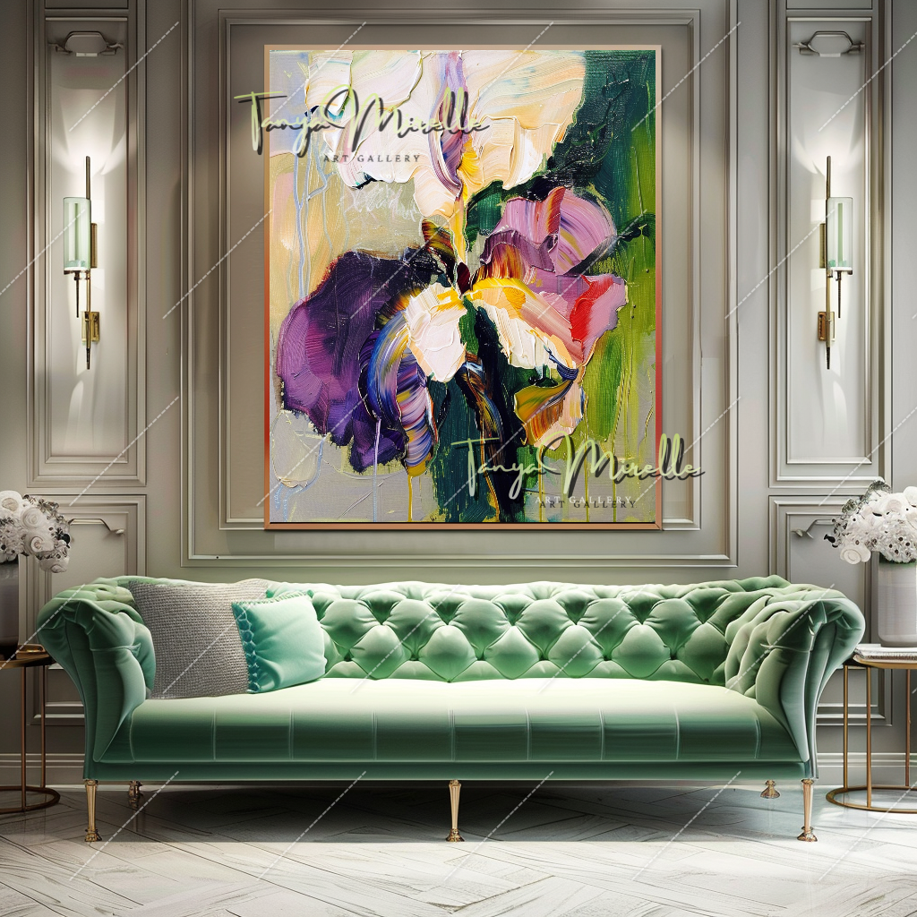 Modern Abstract Oil Painting, Bold Color Canvas #216