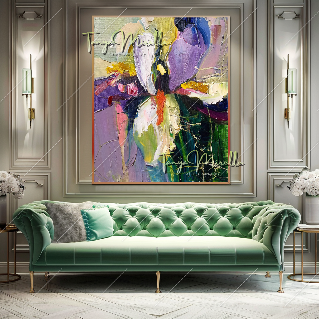 Modern Abstract Oil Painting, Bold Color Canvas #216