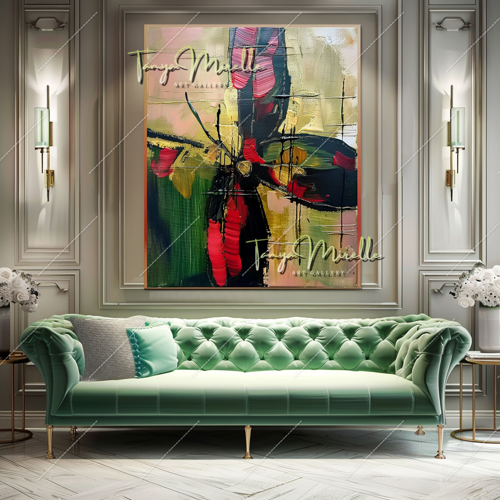 Vibrant Abstract Butterfly Canvas Oil Painting #205