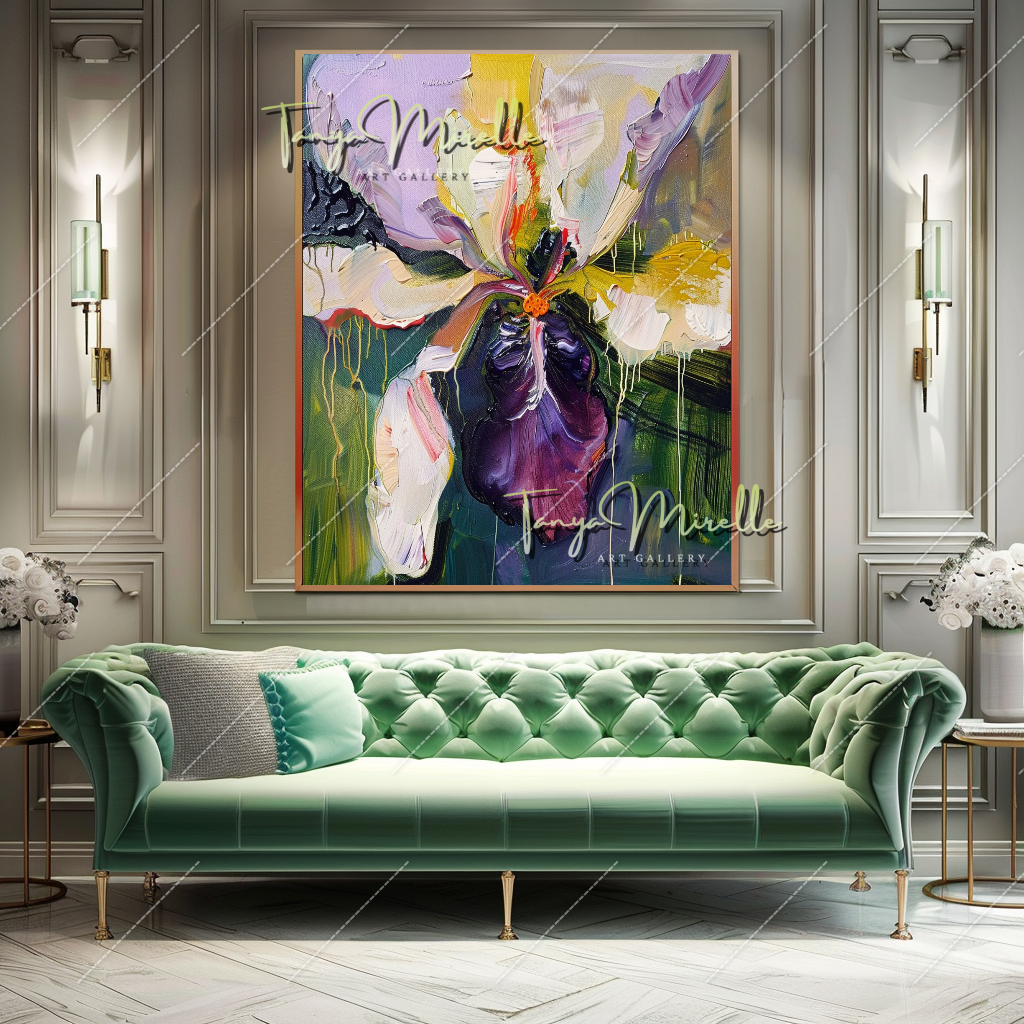 Modern Abstract Oil Painting, Bold Color Canvas #216