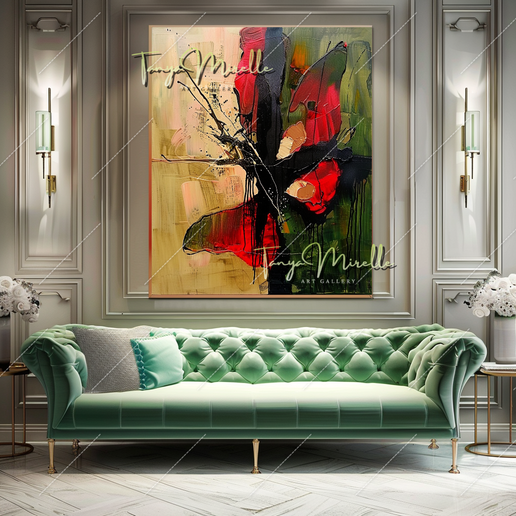 Vibrant Abstract Butterfly Canvas Oil Painting #205