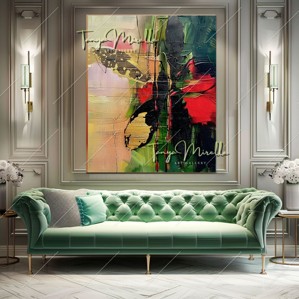 Large Abstract Oil Painting on Canvas, Modern Wall Art #208 – Large – Oil on Canvas – {{ product.title }} canvas artwork by Tanya Mirelle – modern wall decor – original artwork for home, living room, office, or gallery – original artwork by BETSY-ART GALLERY