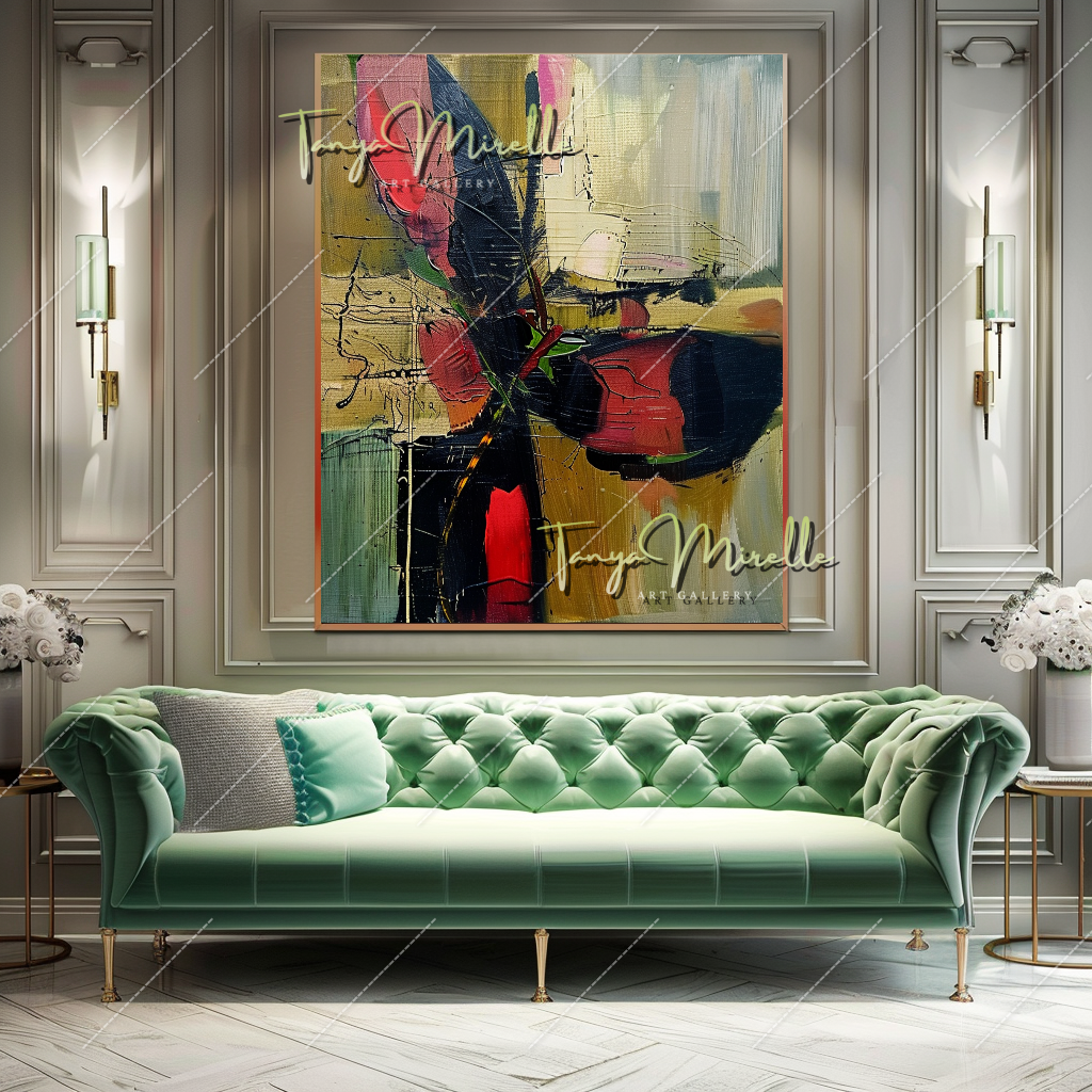 Vibrant Abstract Butterfly Canvas Oil Painting #205