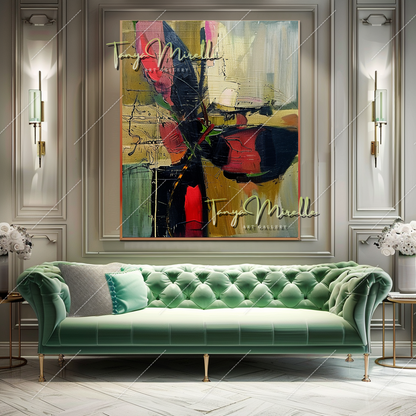 Vibrant Abstract Butterfly Canvas Oil Painting #205