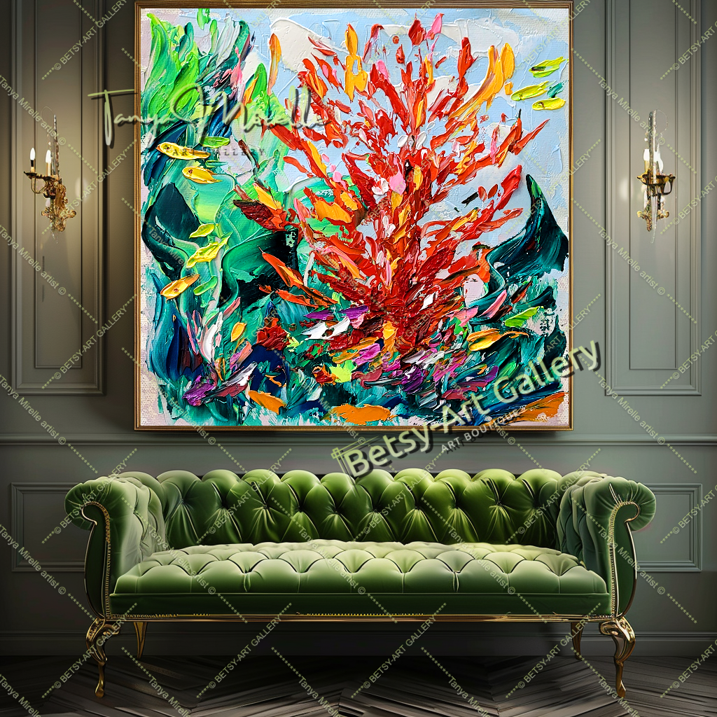 {{ product.title }} canvas artwork by Tanya Mirelle – modern wall decor – original artwork for home, living room, office, or gallery
