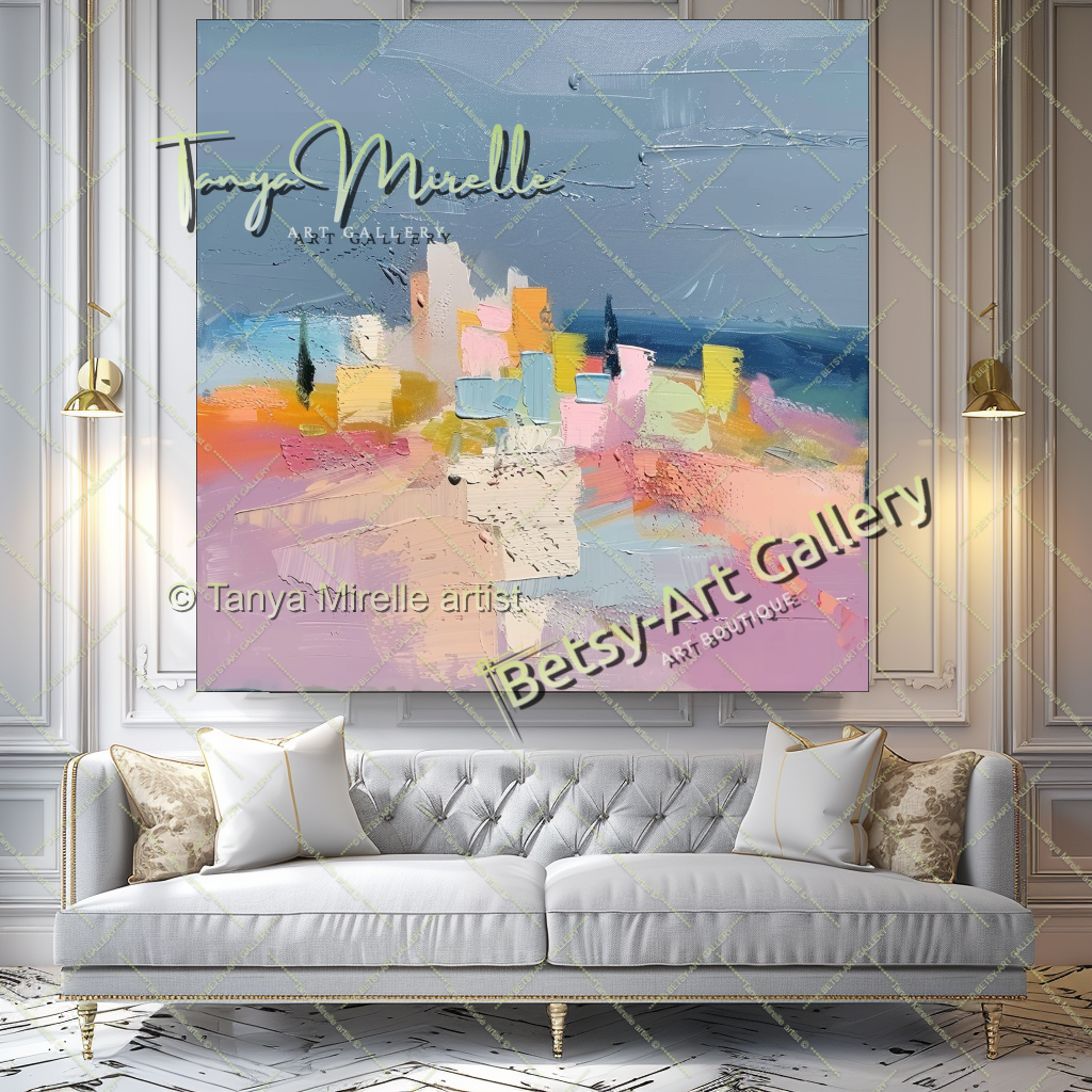 Soft Colors Landscape Abstract Painting - Modern Wall Art