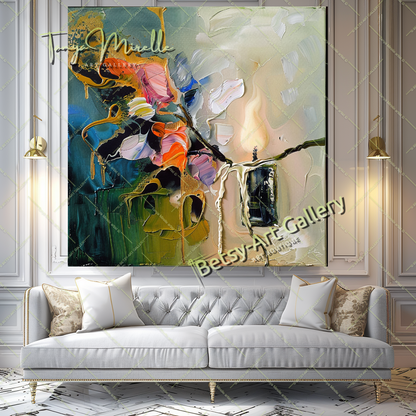 Impressionist Abstract Art, Original Oil Painting #178