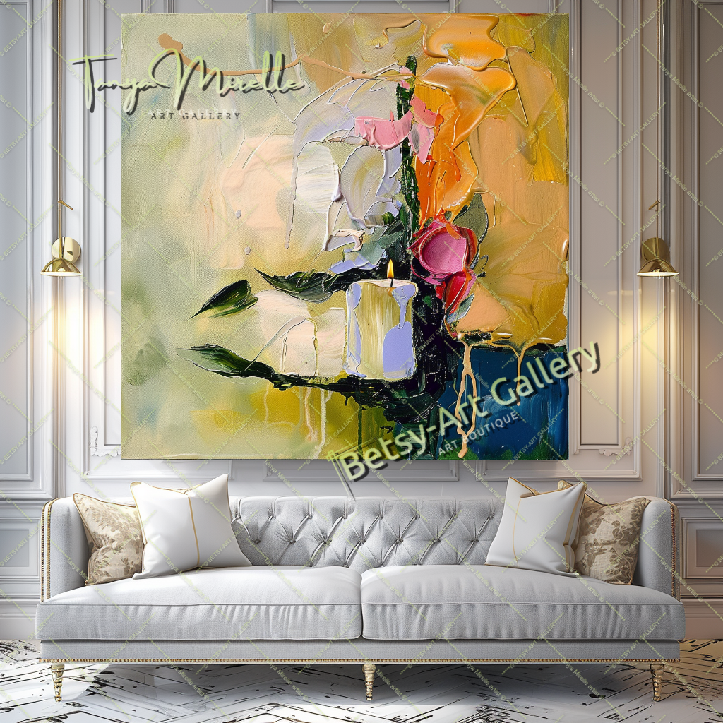 Impressionist Abstract Art, Original Oil Painting #178