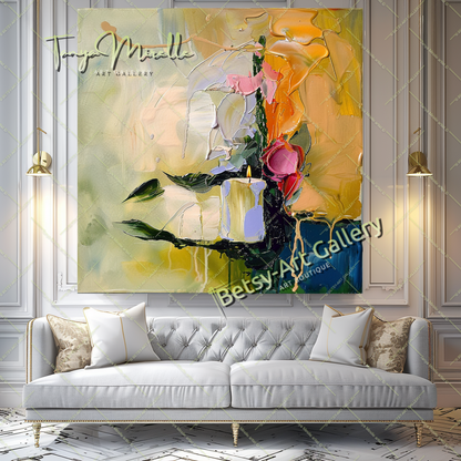 Impressionist Abstract Art, Original Oil Painting #178