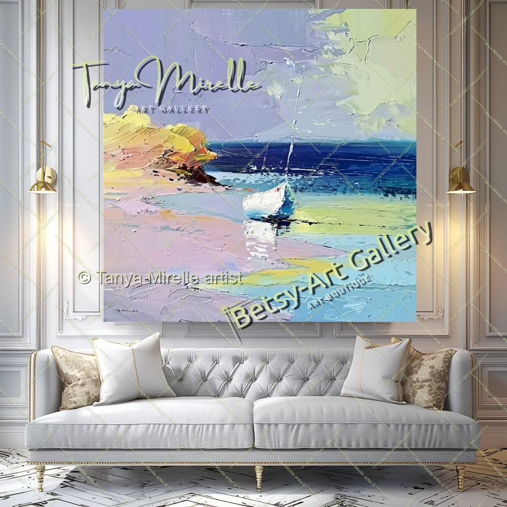 Seashore Painting – Large Textured Artwork for Contemporary Spaces