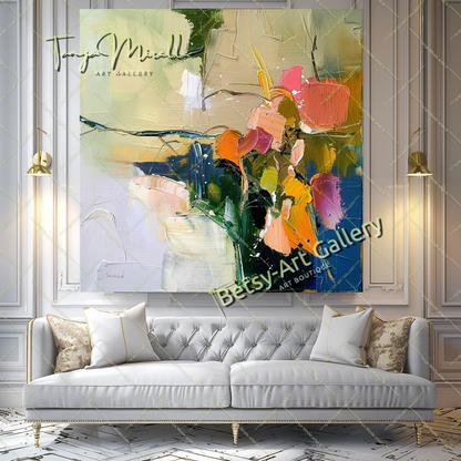 Impressionist Abstract Art, Original Oil Painting #178