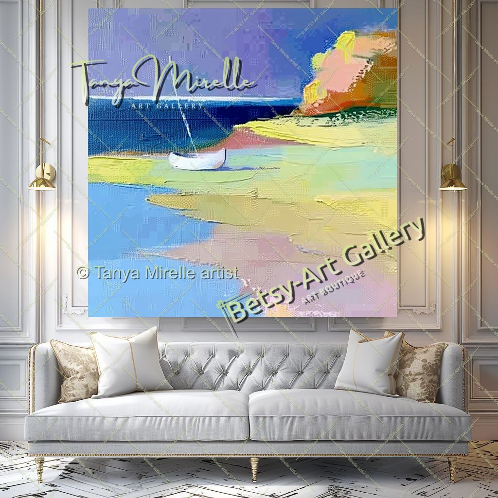 Seashore Painting – Large Textured Artwork for Contemporary Spaces