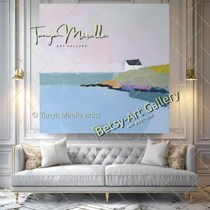 Minimalst Seascape Abstract Painting - Modern Wall Art