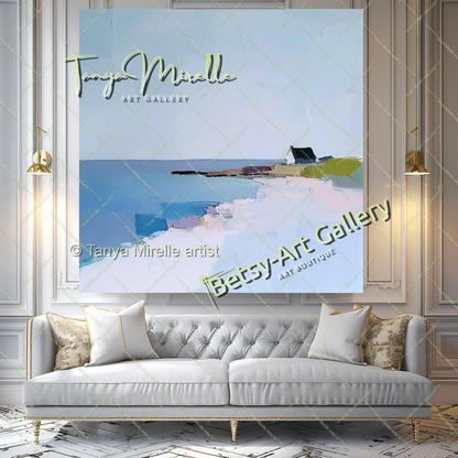 Minimalst Seascape Abstract Painting - Modern Wall Art