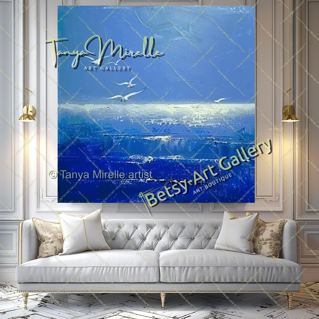 Blue Ocean Painting – Extra Large Abstract Wall Art