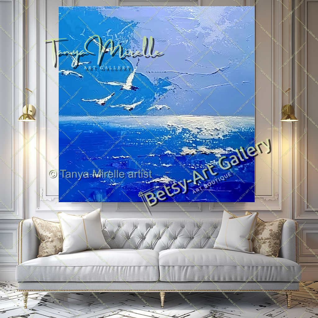 Blue Ocean Painting – Extra Large Abstract Wall Art