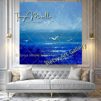 Blue Ocean Painting – Extra Large Abstract Wall Art