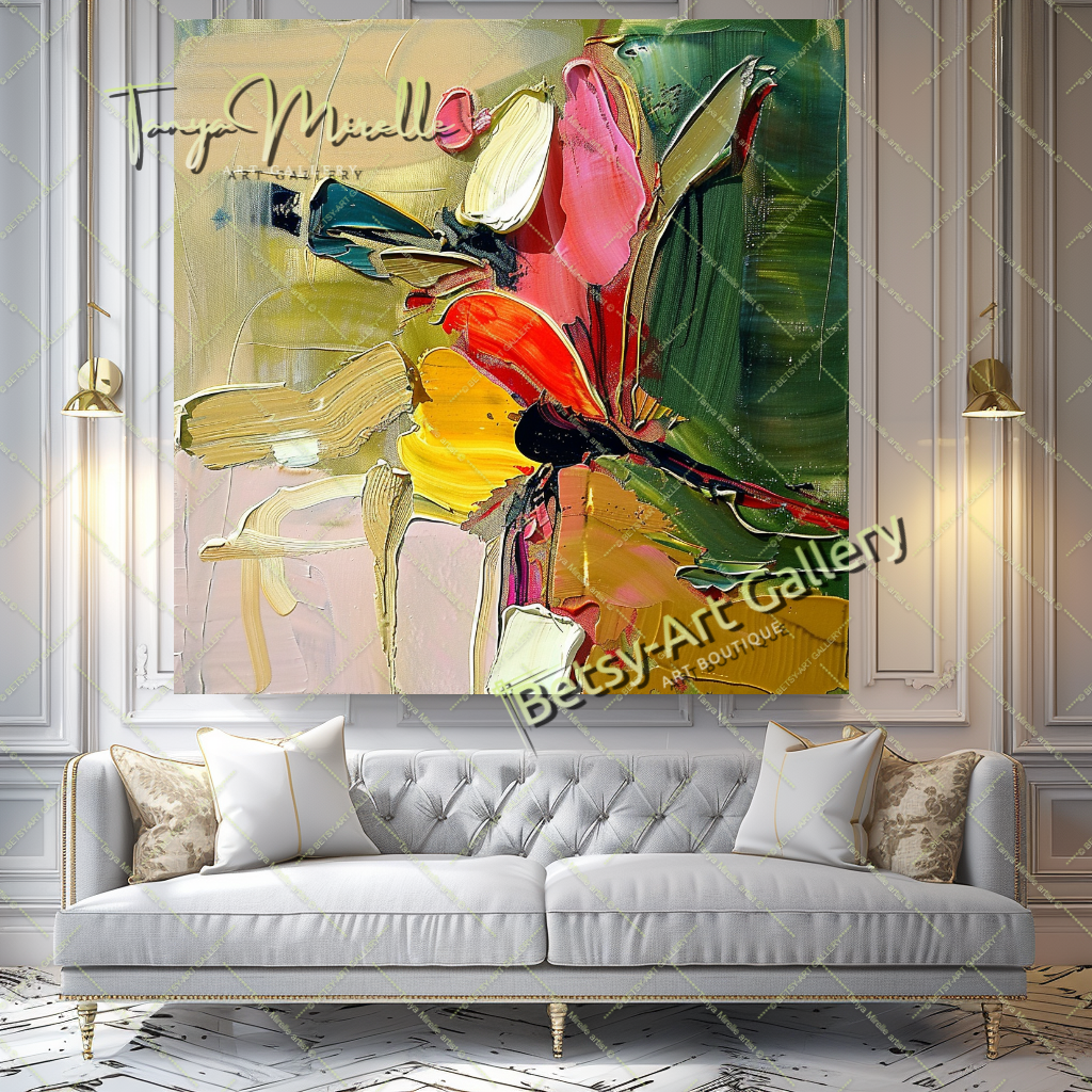 Luxury Abstract Oil Painting, Original Canvas Artwork #191 – Large – Oil on Canvas – {{ product.title }} canvas artwork by Tanya Mirelle – modern wall decor – original artwork for home, living room, office, or gallery – original artwork by BETSY-ART GALLERY