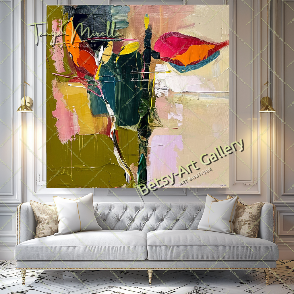Luxury Abstract Oil Painting, Original Canvas Artwork #191 – Large – Oil on Canvas – {{ product.title }} canvas artwork by Tanya Mirelle – modern wall decor – original artwork for home, living room, office, or gallery – original artwork by BETSY-ART GALLERY