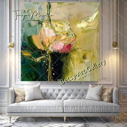 Abstract Expressionist Oil Painting with Bold Colors #193
