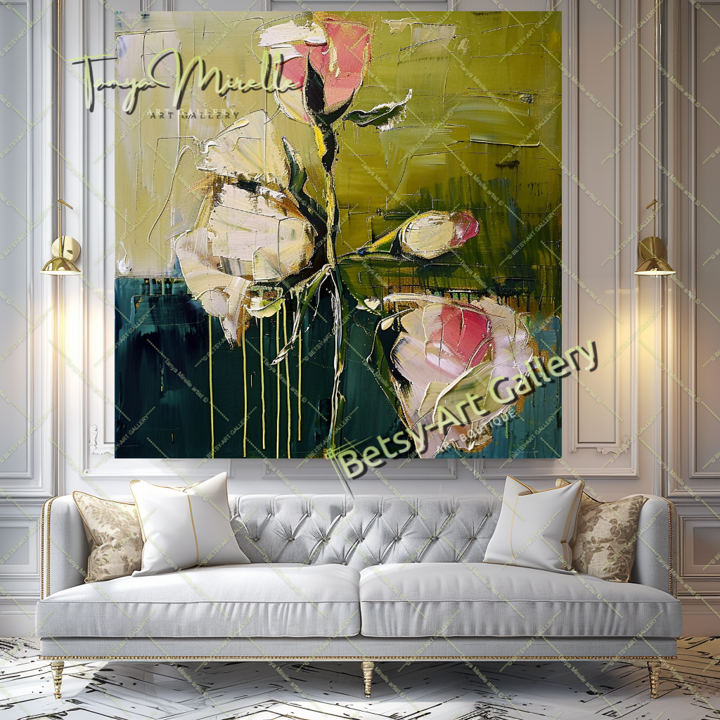 Abstract Expressionist Oil Painting with Bold Colors #194 – Large – Oil on Canvas – {{ product.title }} canvas artwork by Tanya Mirelle – modern wall decor – original artwork for home, living room, office, or gallery – original artwork by BETSY-ART GALLERY