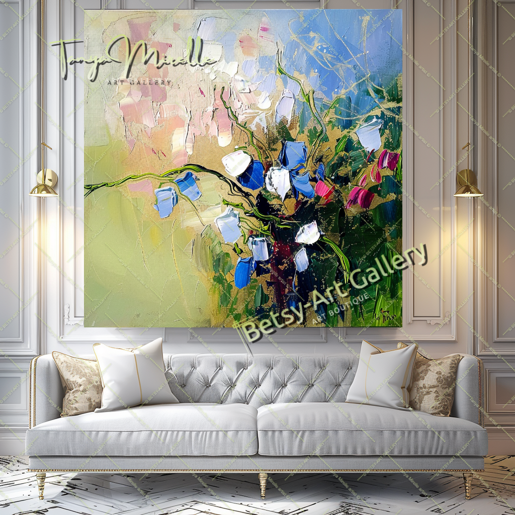 Hand-Painted Impasto Flower Canvas Wall Art #179