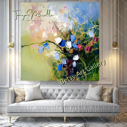 Hand-Painted Impasto Flower Canvas Wall Art #179
