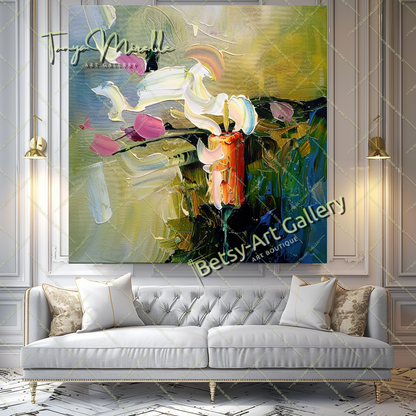 Impressionist Abstract Art, Original Oil Painting #178