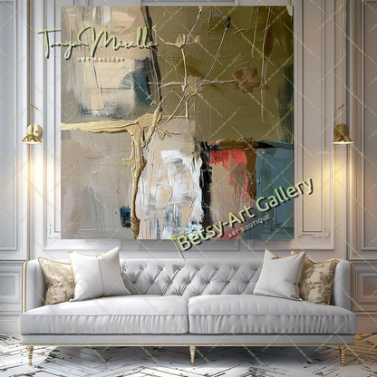 Elegant Abstract Oil Painting for Interior Design #182