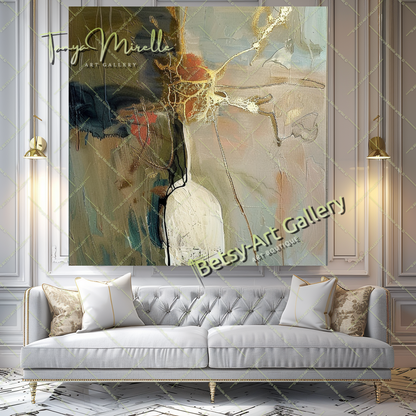 Elegant Abstract Oil Painting for Interior Design #182