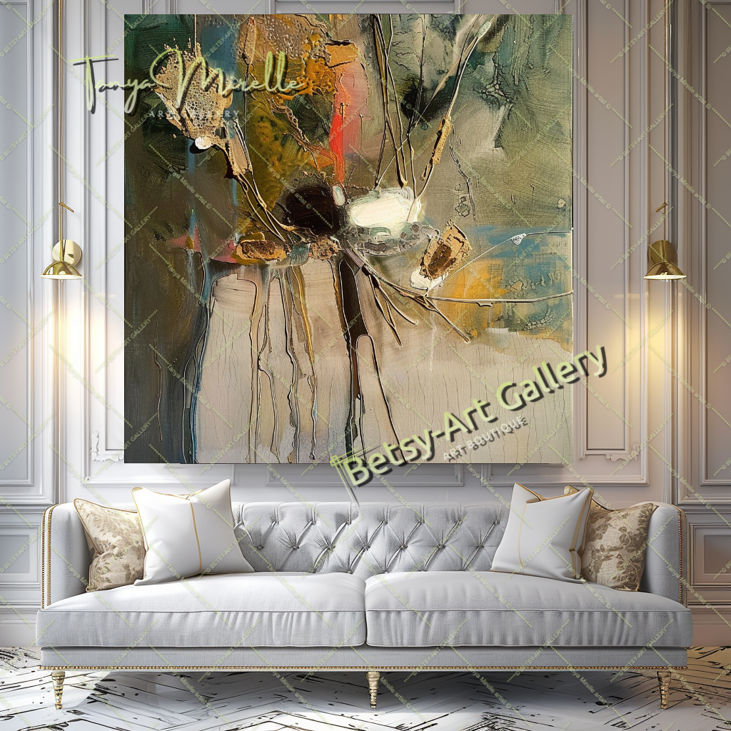 Elegant Abstract Oil Painting for Interior Design #182