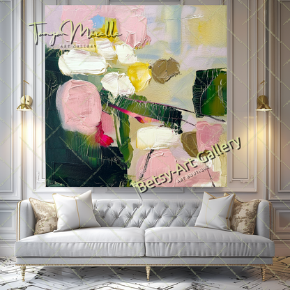 Modern Abstract Wall Art, Oil Impasto Painting #190