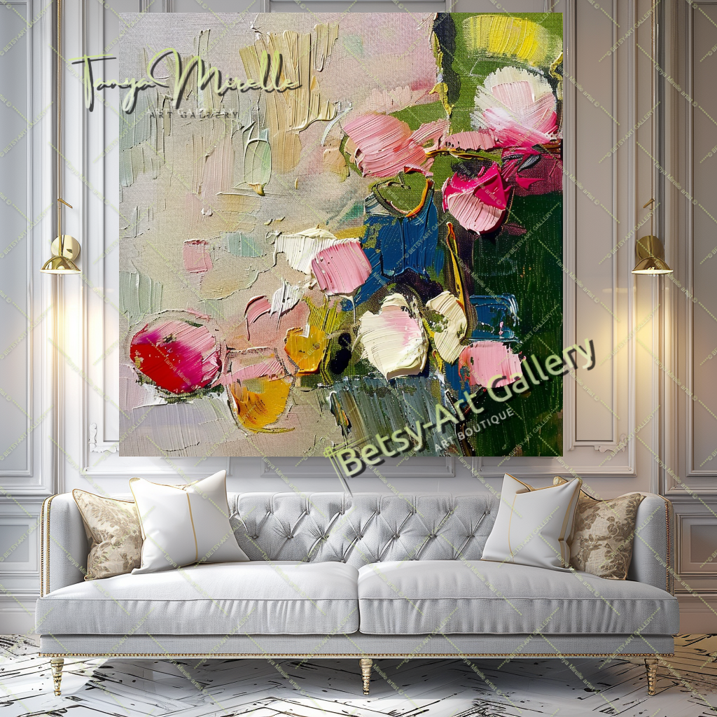 Modern Abstract Wall Art, Oil Impasto Painting #190 – Large – Oil on Canvas – {{ product.title }} canvas artwork by Tanya Mirelle – modern wall decor – original artwork for home, living room, office, or gallery – original artwork by BETSY-ART GALLERY