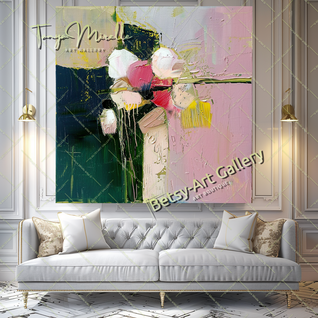 Modern Abstract Wall Art, Oil Impasto Painting #190