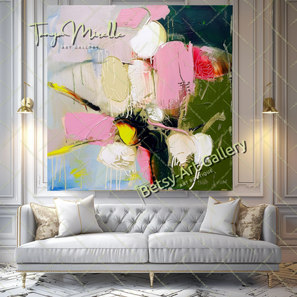 Modern Abstract Wall Art, Oil Impasto Painting #190