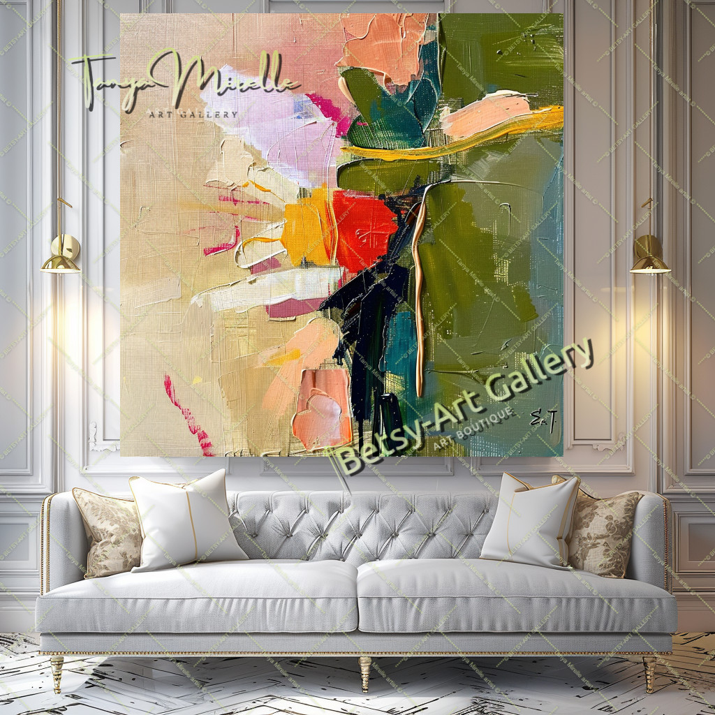 Luxury Abstract Oil Painting, Original Canvas Artwork #191