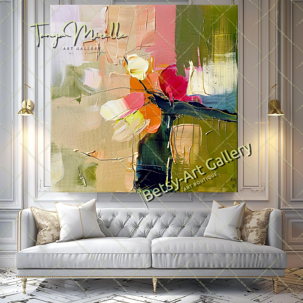 Luxury Abstract Oil Painting, Original Canvas Artwork #191 – Large – Oil on Canvas – {{ product.title }} canvas artwork by Tanya Mirelle – modern wall decor – original artwork for home, living room, office, or gallery – original artwork by BETSY-ART GALLERY