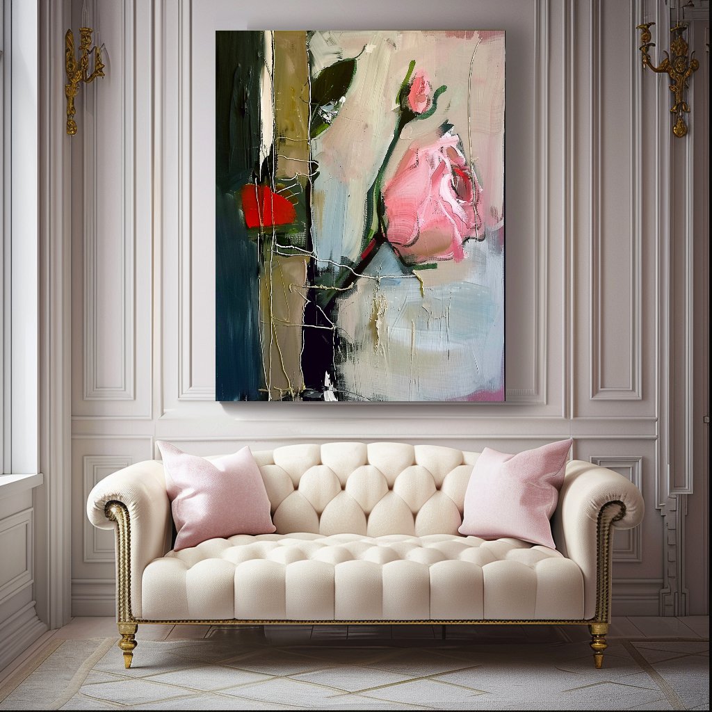 Original Floral Art, Abstract Impasto Oil Painting on Canvas - Vibrant Modern Wall Art for Living room – Large – Oil on Canvas – {{ product.title }} canvas artwork by Tanya Mirelle – modern wall decor – original artwork for home, living room, office, or gallery – original artwork by BETSY-ART GALLERY