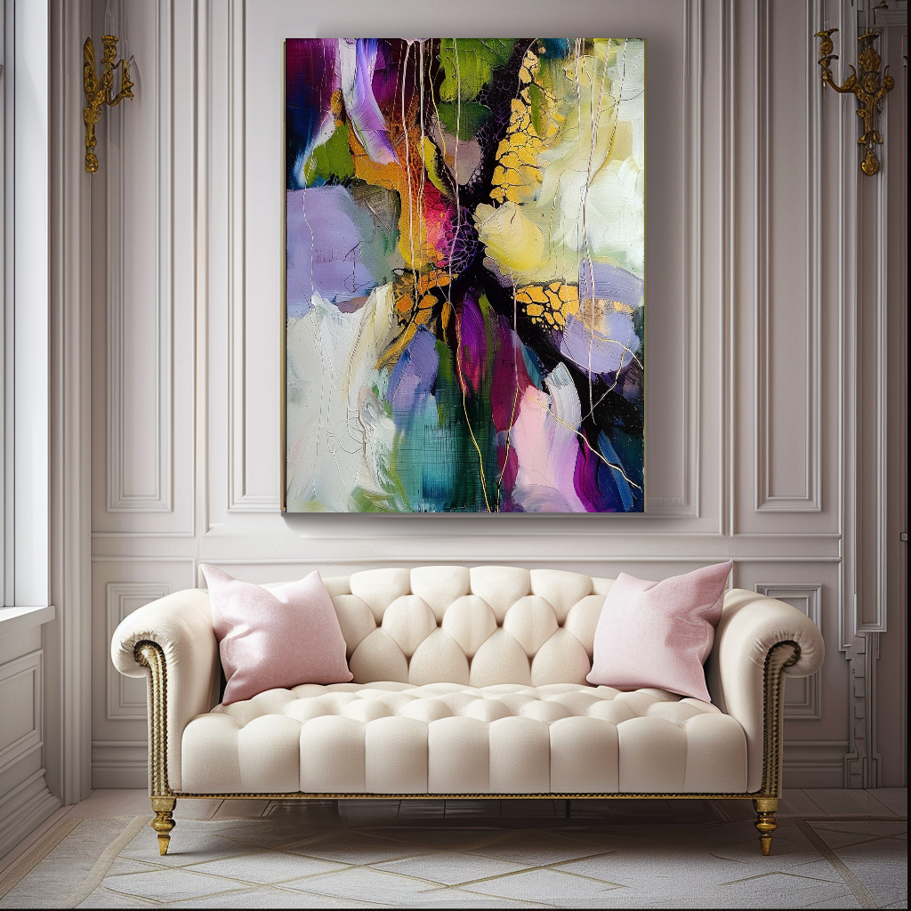 Colorful Abstract Impasto Oil Painting on Canvas - Vibrant Modern Wall Art for Living room – Large – Oil on Canvas – {{ product.title }} canvas artwork by Tanya Mirelle – modern wall decor – original artwork for home, living room, office, or gallery – original artwork by BETSY-ART GALLERY