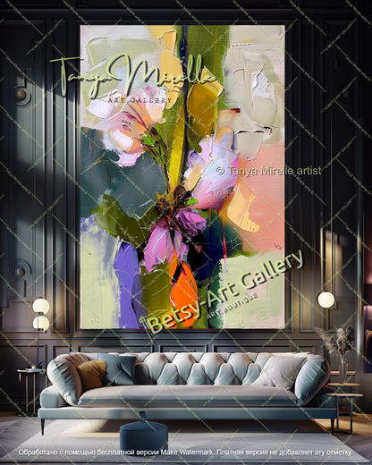 Abstract Flower Art Large Canvas Wall Decor