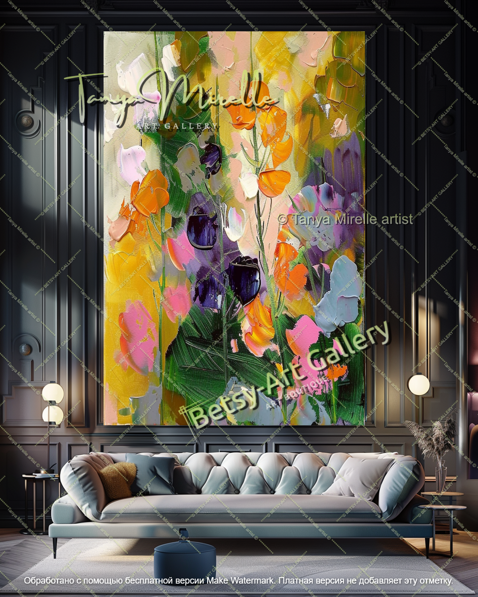 Abstract Flower Art Large Canvas Wall Decor