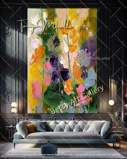 Abstract Flower Art Large Canvas Wall Decor
