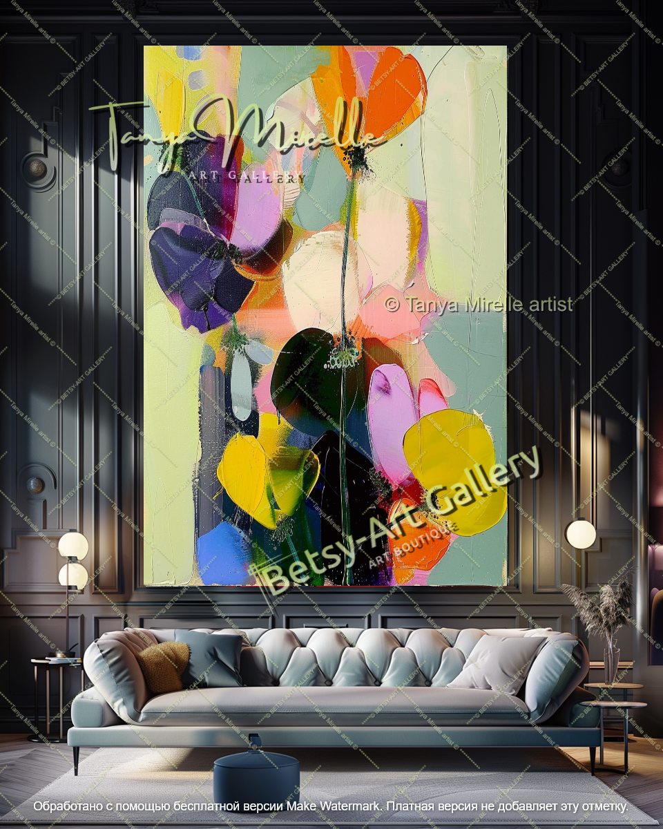 Abstract Flower Art Large Canvas Wall Decor