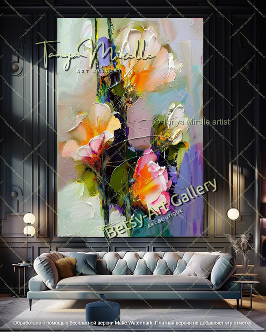 Abstract Flower Art Large Canvas Wall Decor
