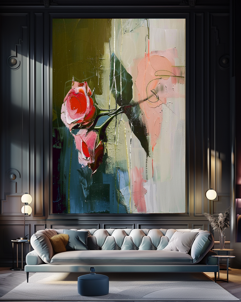 Original Floral Art, Abstract Impasto Oil Painting on Canvas - Vibrant Modern Wall Art for Living room – Large – Oil on Canvas – {{ product.title }} canvas artwork by Tanya Mirelle – modern wall decor – original artwork for home, living room, office, or gallery – original artwork by BETSY-ART GALLERY