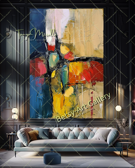 Colorful Impasto Painting – Abstract Modern Wall Art #130
