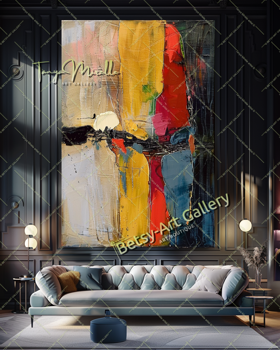 Colorful Impasto Painting – Abstract Modern Wall Art #130