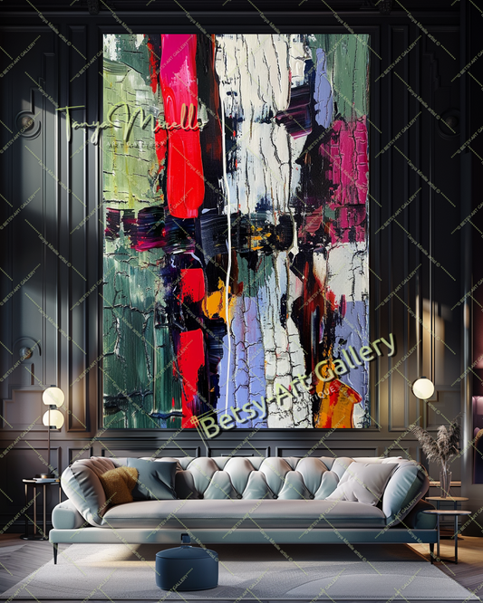 Abstract Oil Painting on Canvas – Contemporary Wall Art #138