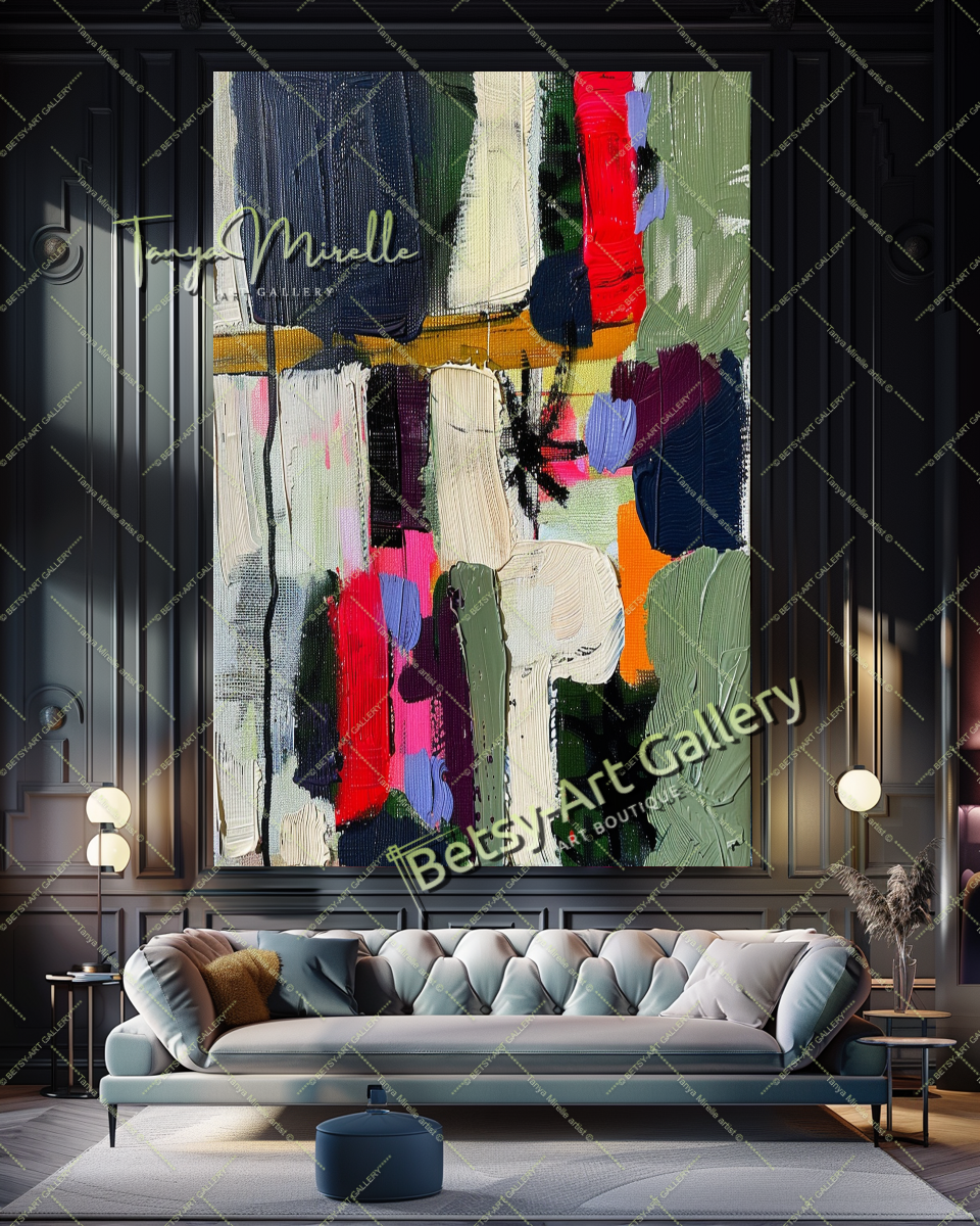 Abstract Oil Painting on Canvas – Contemporary Wall Art #138