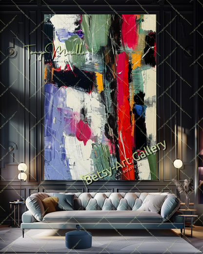 Abstract Oil Painting on Canvas – Contemporary Wall Art #138